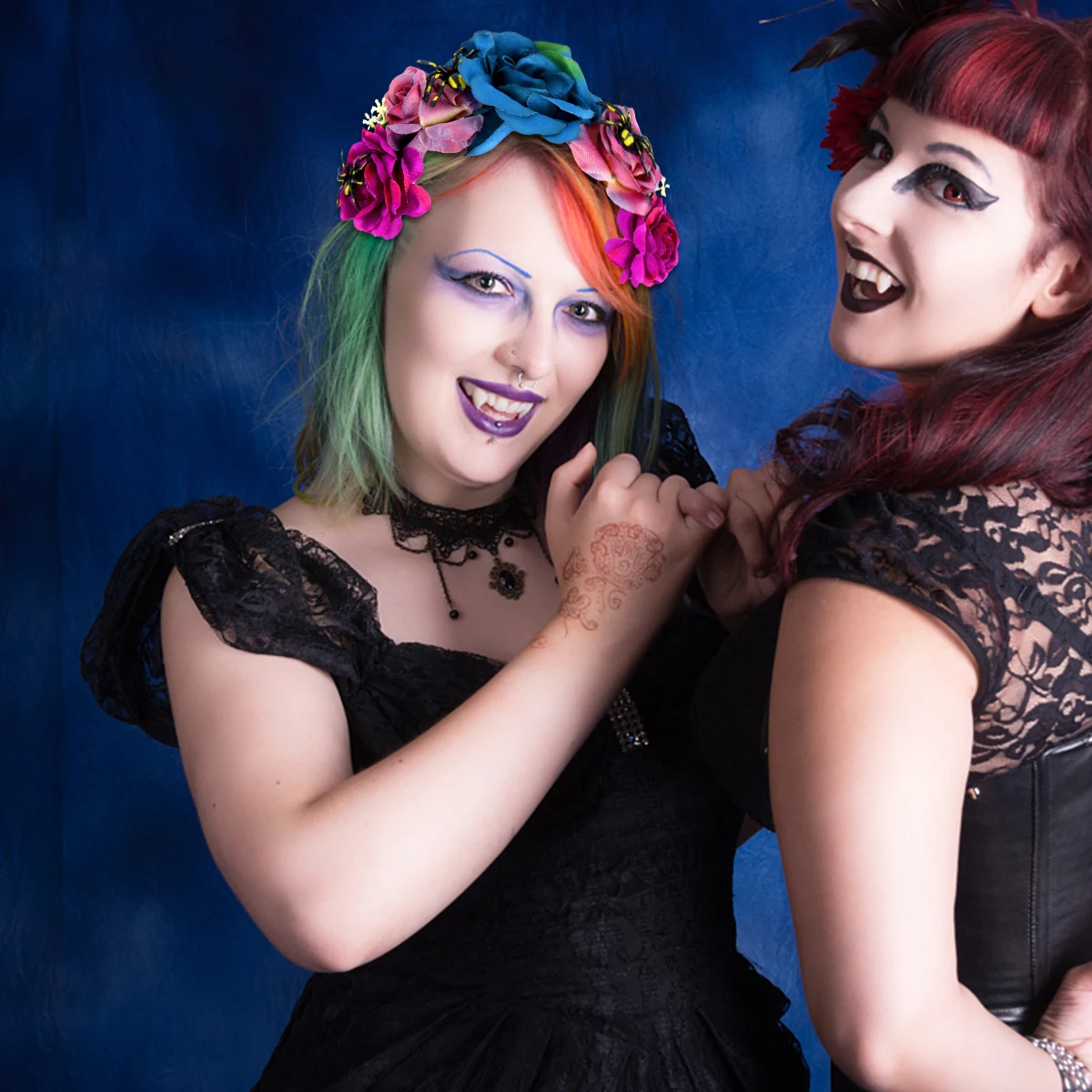 

Horror Spider Headband Flower Hair Hoop Delicate Halloween Floral Garland Day of The Dead Festive
