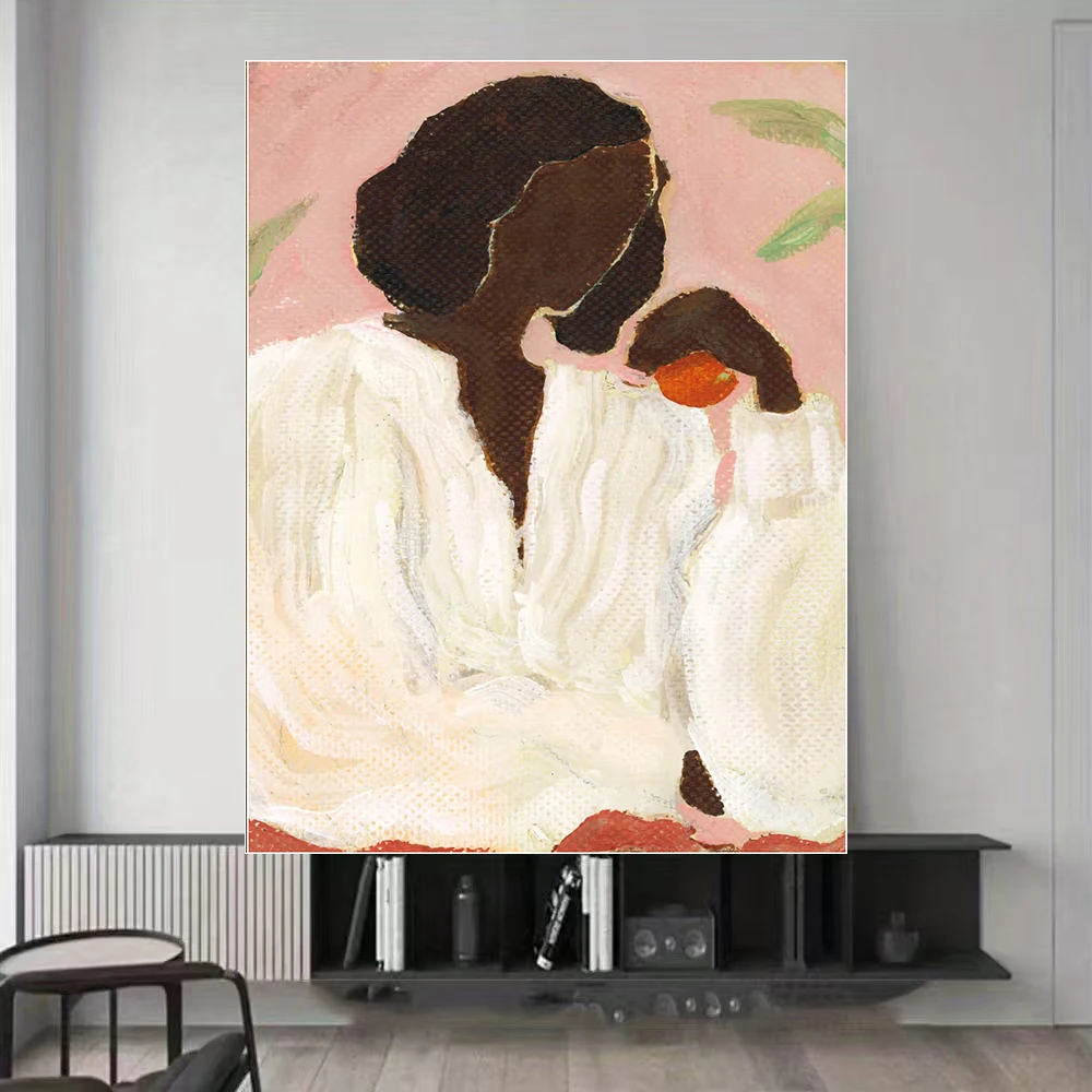 

Ручная рисунная текстура, светлая, милая, женская, оранжевая, картина маслом, скандинавский стиль Ins, спальня, гостиная, декоративное искусство, холст, фреска