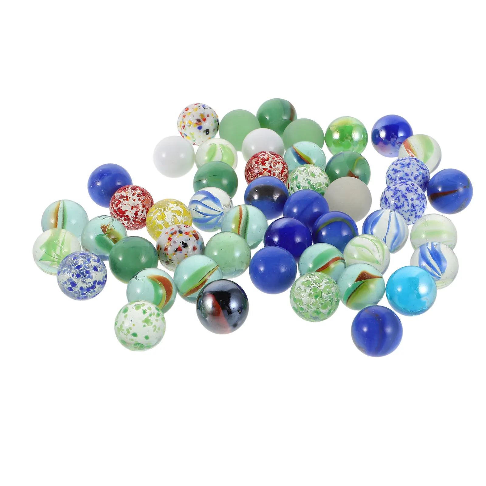 50pcs Colorful Glass Marbles for Board Games, Crafts, Home Decor & Counting – Smooth Solid Hue, Assorted Sizes