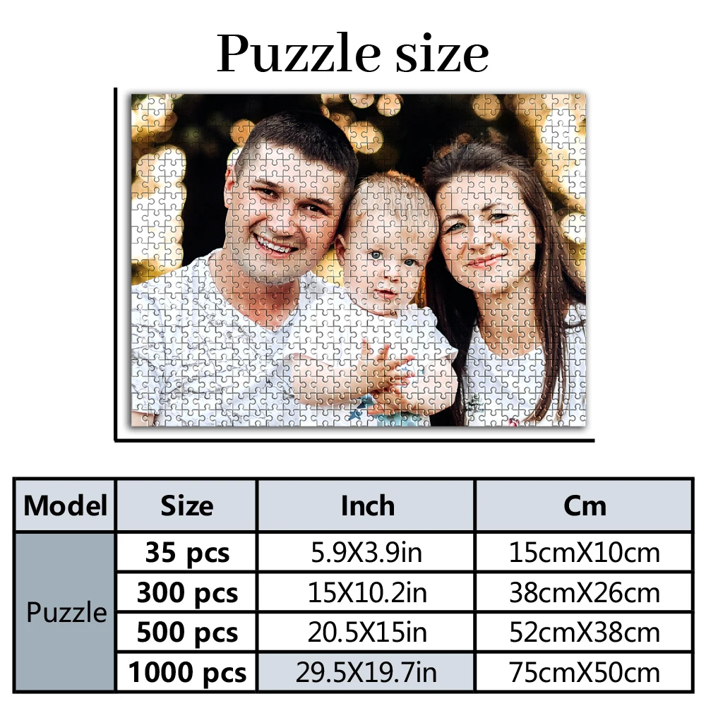 35/300/500/1000pcs Personalized Custom Photo Puzzle family photo Parent-Child Interactive Diy Assemble Game Toy view 2