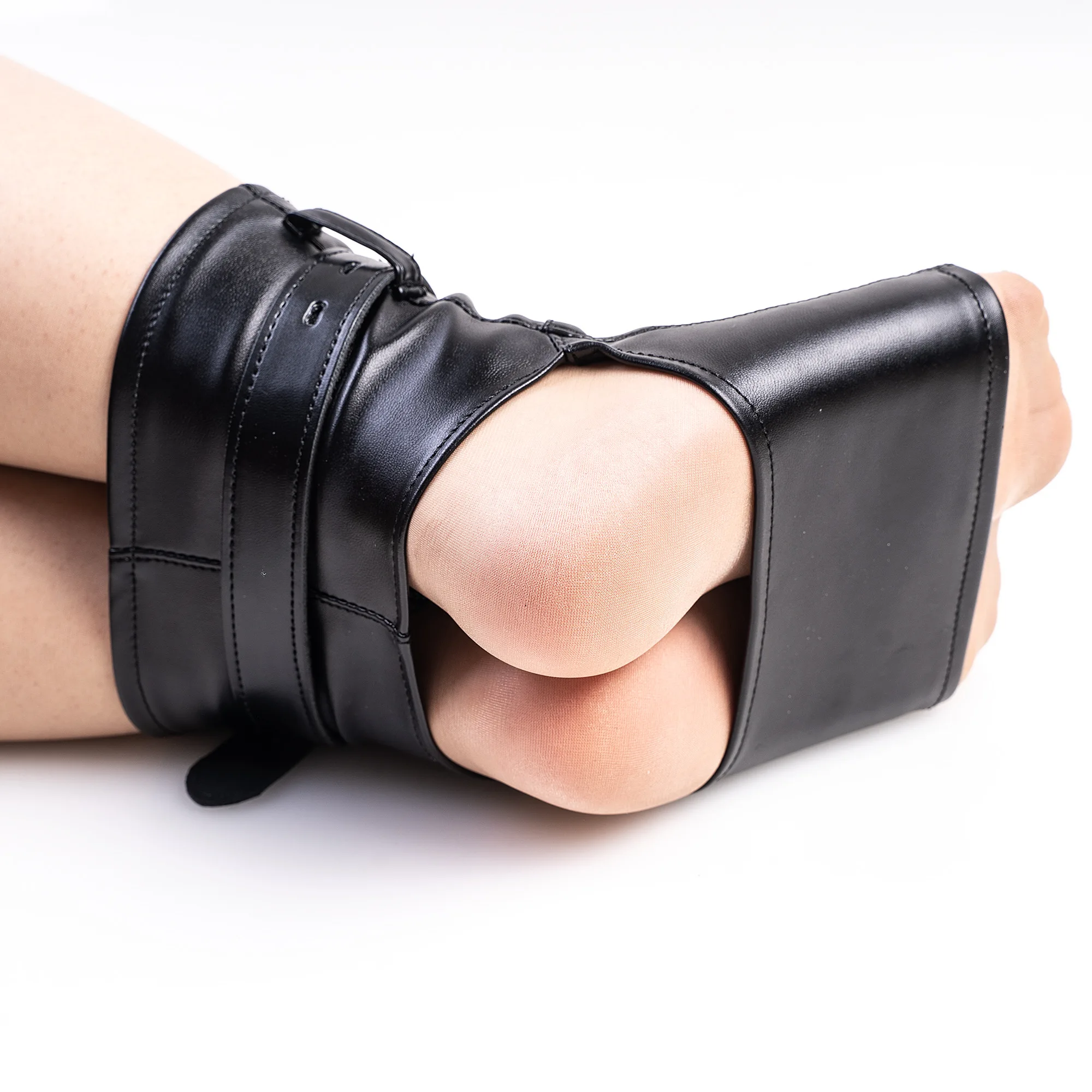 LILUPLAY جديد BDSM بولي Leather جلد النساء كلا القدم الكاحل الأصفاد الجنس ضمادة القدم الوثن لعب الأدوار ازياء المثيرة الإكسسوارات الجنس لعب #3