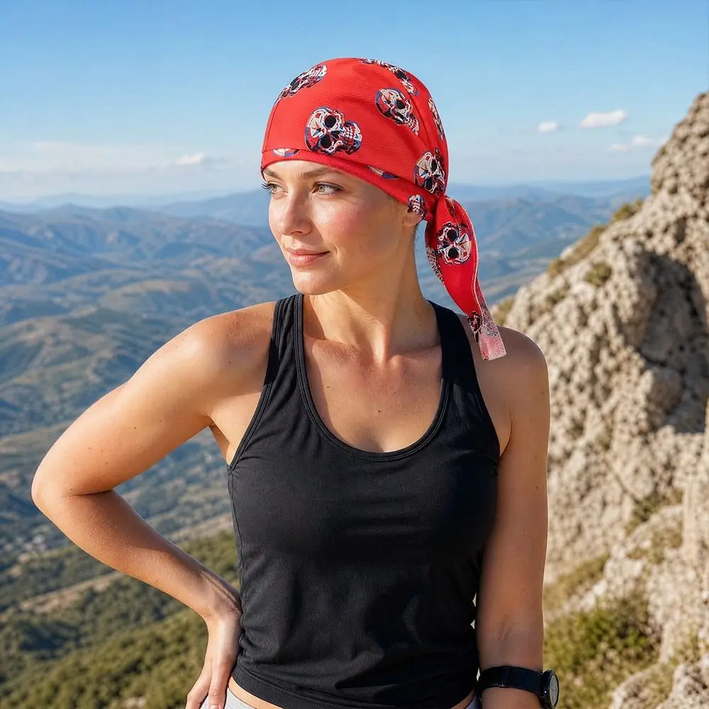 Paisley Print Hijab Caps Quick Dry Adjustable Bandana Headscarf UV Protection Comfortable Cycling Head Wrap Running