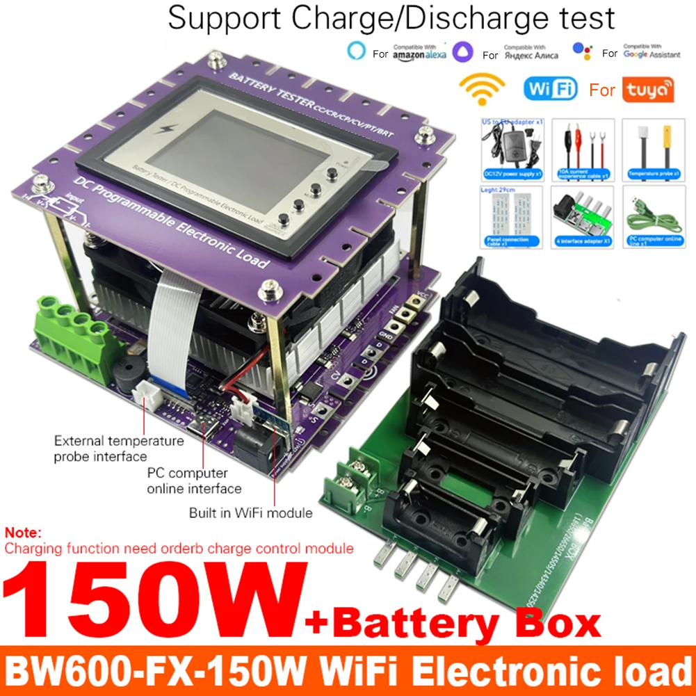 DC1 200V 30A WiFi Tuyas Electronic Load Tester Kit DL24MP 150 Battery Tool Constant Current Constant Power Constant Voltage