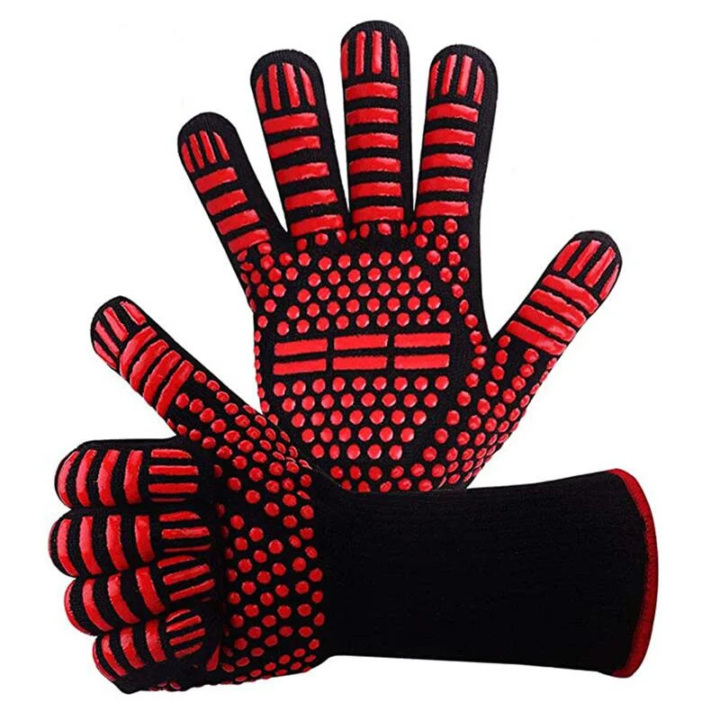 BBQ Gloves High Temperature Resistance Oven Mitts 500 800 Degrees Fireproof Barbecue Heat Insulation Microwave Oven Gloves