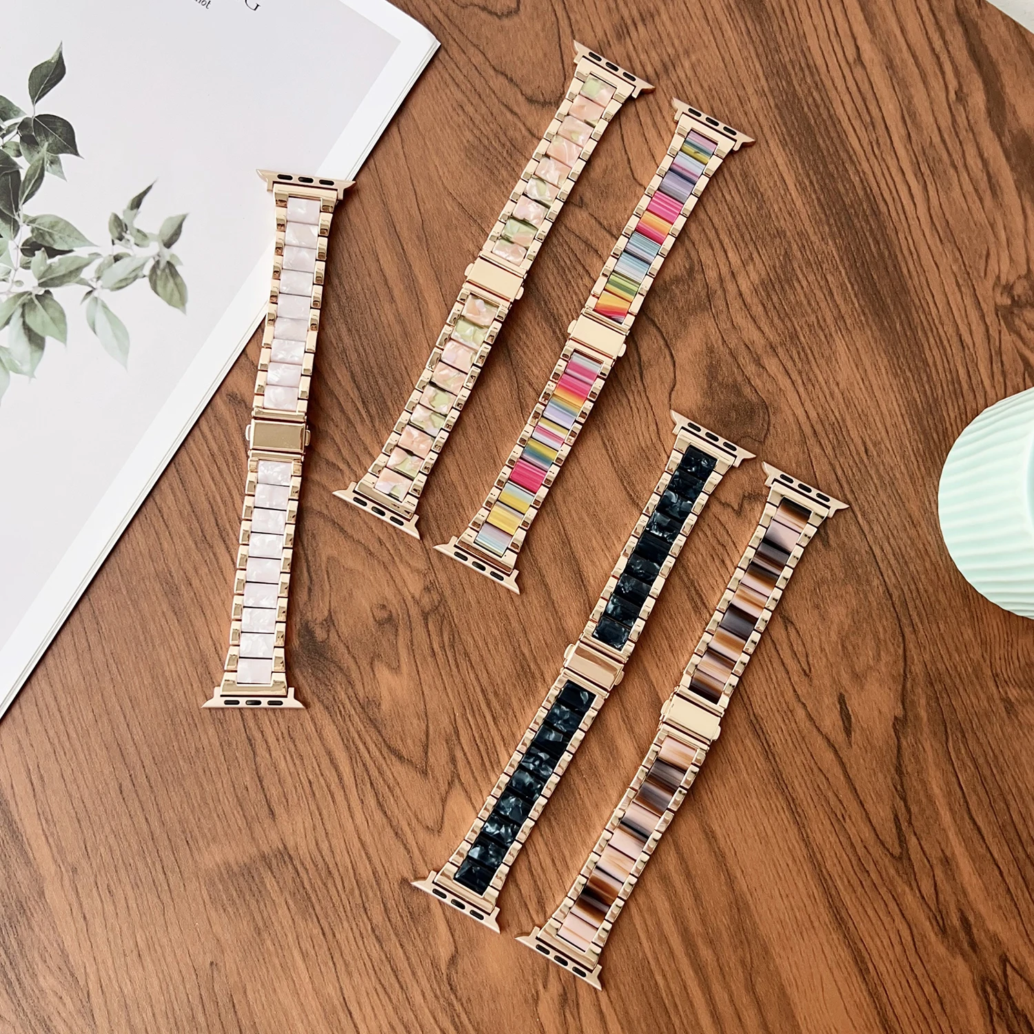 Colorful metal strap for Apple Watch S10 46mm strap 49mm Ultra 45 44 42 41 40 38mm female strap for iwatch9 8 7 6 5 4 3 2 1