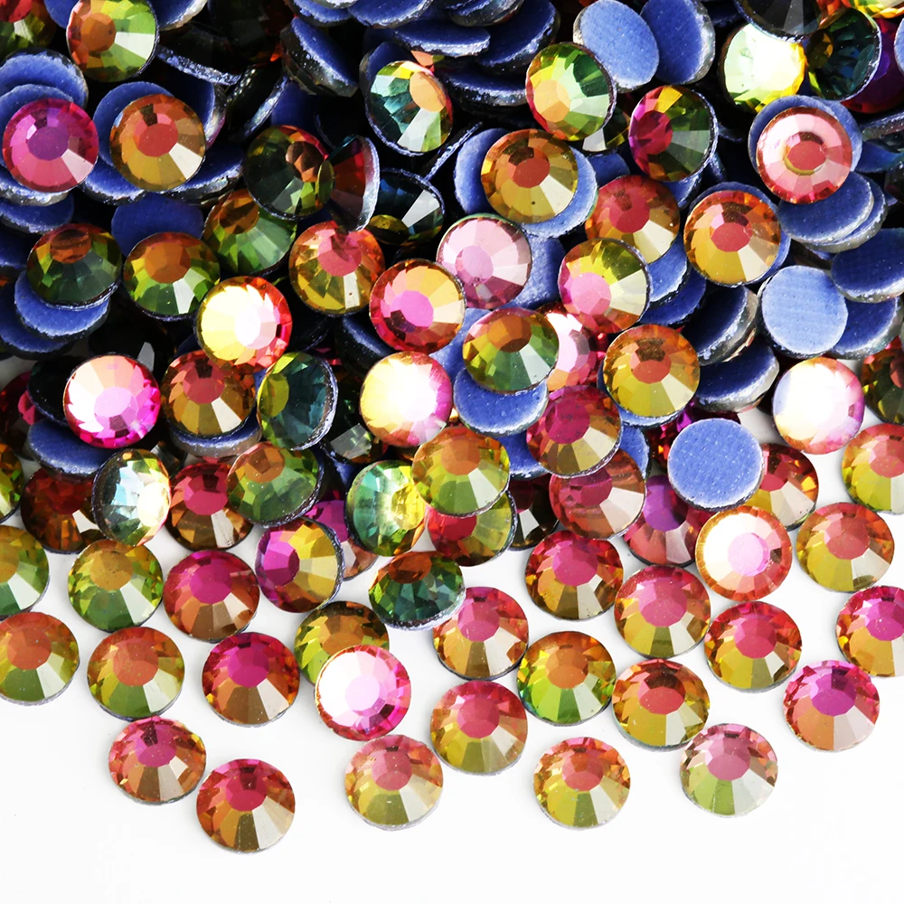 DMC قوس قزح Ctrazy بريق الزجاج الإصلاح الساخن أحجار الراين ستراس مسطح الحديد على الحجارة DIY بها بنفسك الملابس وديكور النسيج #1