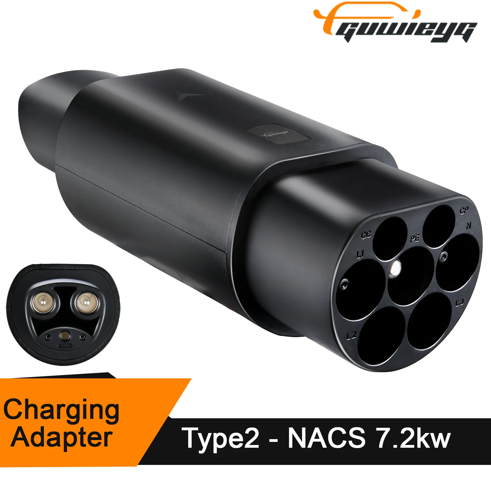 Type2 to Tesla Adapter AC 7.2KW Fit for Tesla Model S/X/3  Compatible for Type2 EV Charger （Not Fit for Tesla Type2 Charger)