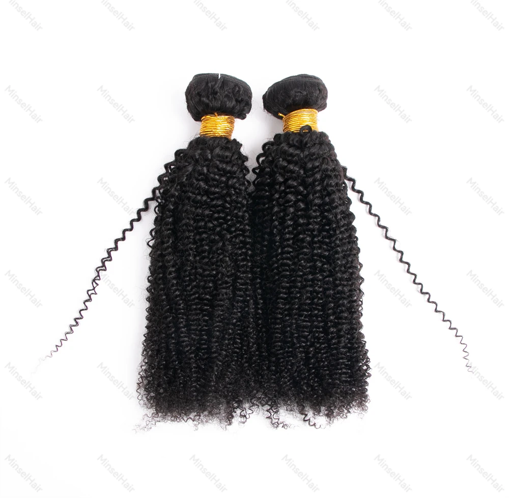 3/4 حزم صفقة حزم الشعر البشري الأفرو مجعد خياطة في لحمة شعر بشري طبيعي حقيقي 9A جودة 1B 95G يمكن تبييضها # 27
