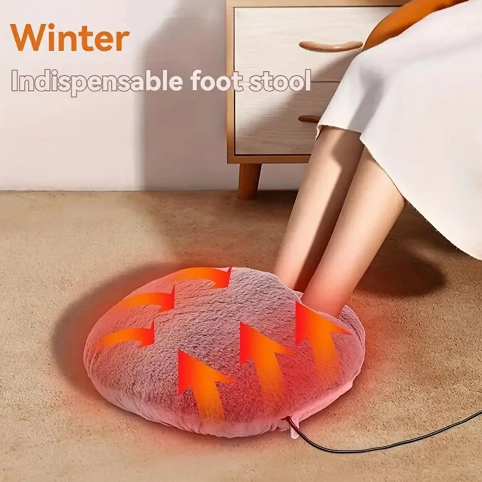 

USB Heated Feet Warmers Thermal Portable Washable Pad for Adults Cold Winter Home Office Travel Sleep Under Desk