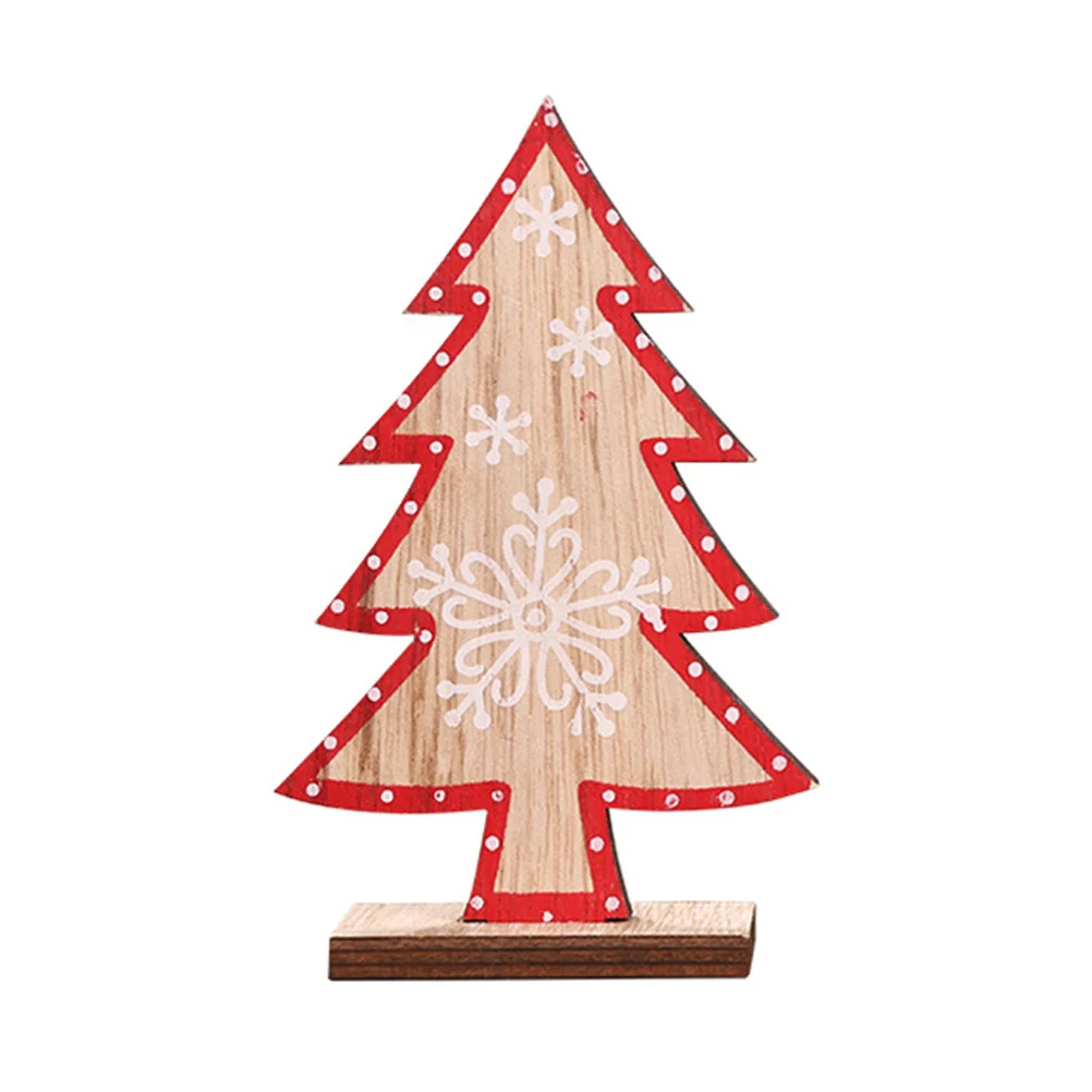 

Small Wood Grain Christmas Tree Decorative Mini Xmas Ornament for Table Centerpiece Holiday Party Home Office Interior