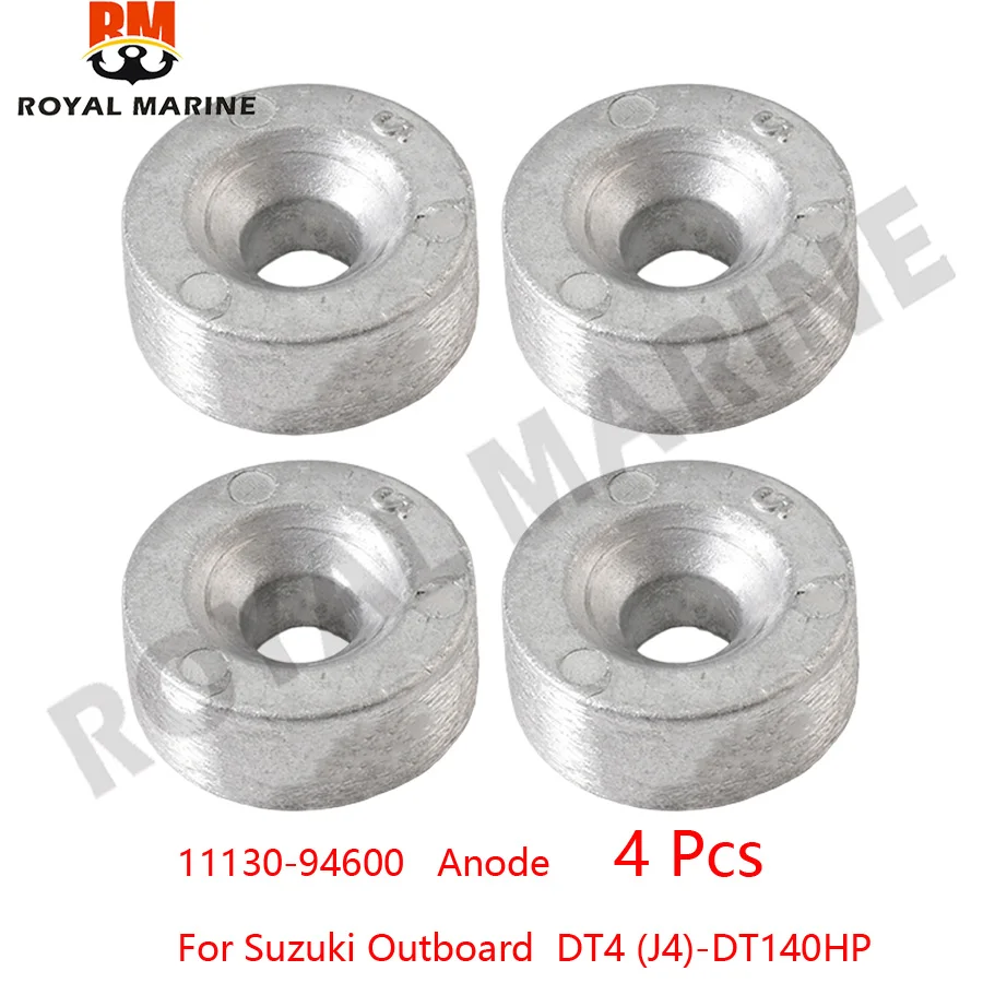11130-94600 Anode,Cylinder Crankcase 4 Pcs For Suzuki Outboard Motor DT4-DT140 DT4 (J4) DT5Y DT15C 1130-94600-000 boat engine
