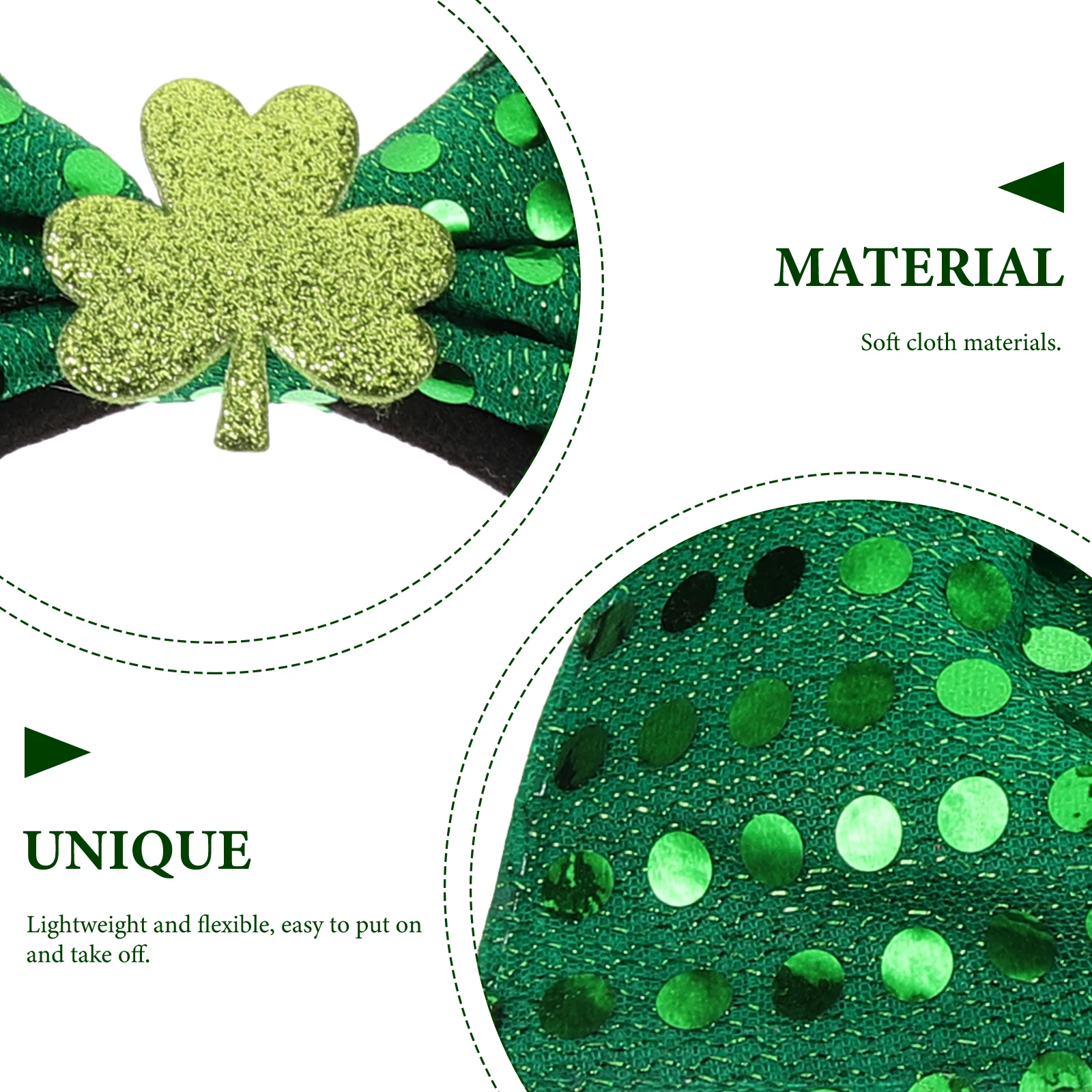 

St. Patrick's Day Pet Headband Soft Comfortable Dog Cat Costume Party Wear Adjustable Festival Hair Hoops Cosplay Prop Supplies