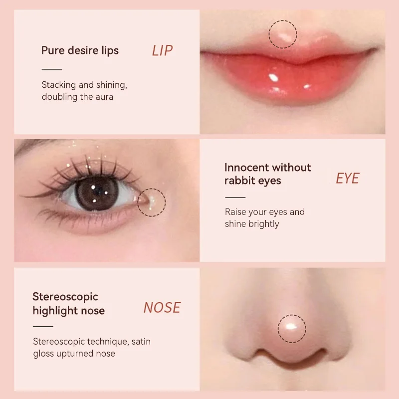 GECOMO 3D Star Eye ปากกาอายไลเนอร์สองหัวสำหรับการแต่งหน้า, กันน้ำและไม่เลอะเลือน, อายไลเนอร์เพิ่มความสว่างแบบมีความเงาสูง