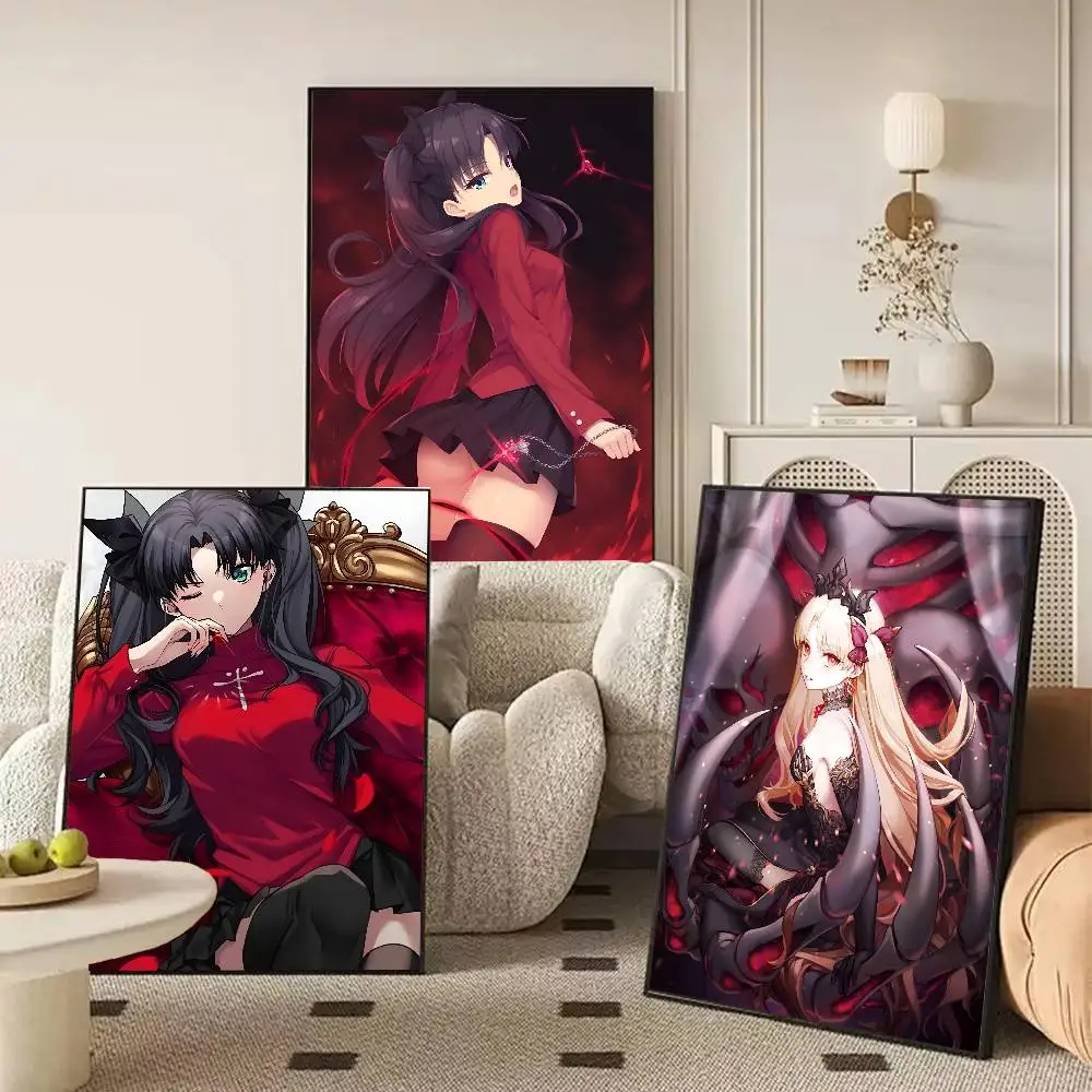 Anime Fate Stay Night Toosaka Rin Poster Art With Prints Home Bedroom Living Room Decoration Gift