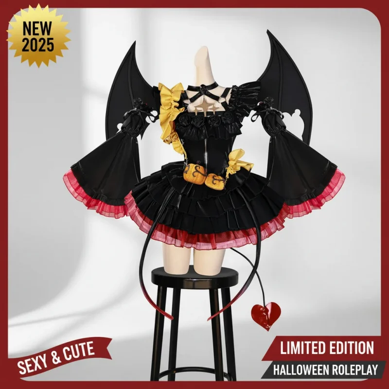 

☎UWAWA Anime Danganronpa Monokuma Cosplay Costume Kimono Dress Women Halloween Party Outfit Wig☎