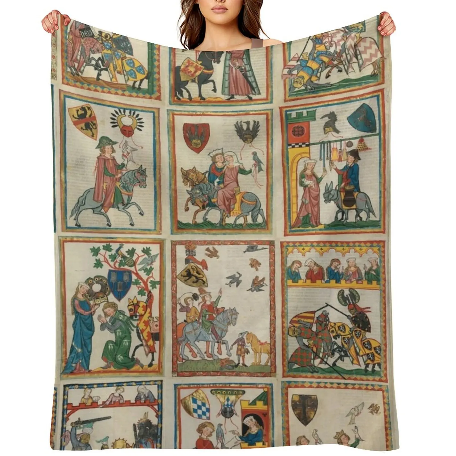 Codex Manesse Throw Blanket wednesday Bed christmas gifts Luxury Designer Blankets