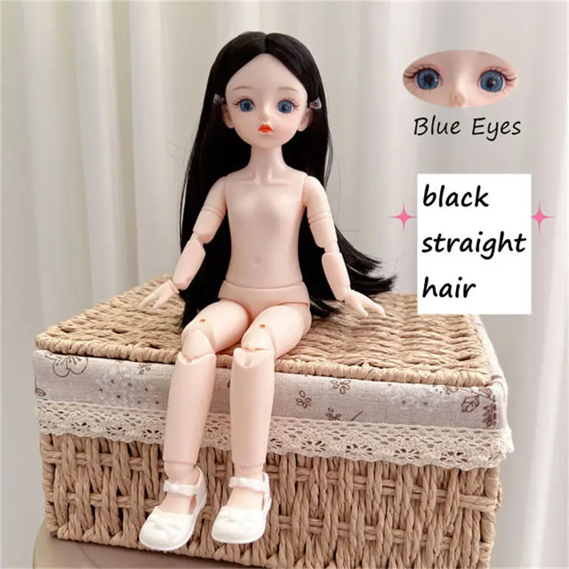 Boneca Hexagon Nude BJD com Múltiplas Articulações Removíveis, 3D, Cinza, Verde, Roxo, Azul, Olhos Atraentes, Brinquedo para Meninas, Presente de Aniversário, 1: 6,30 cm