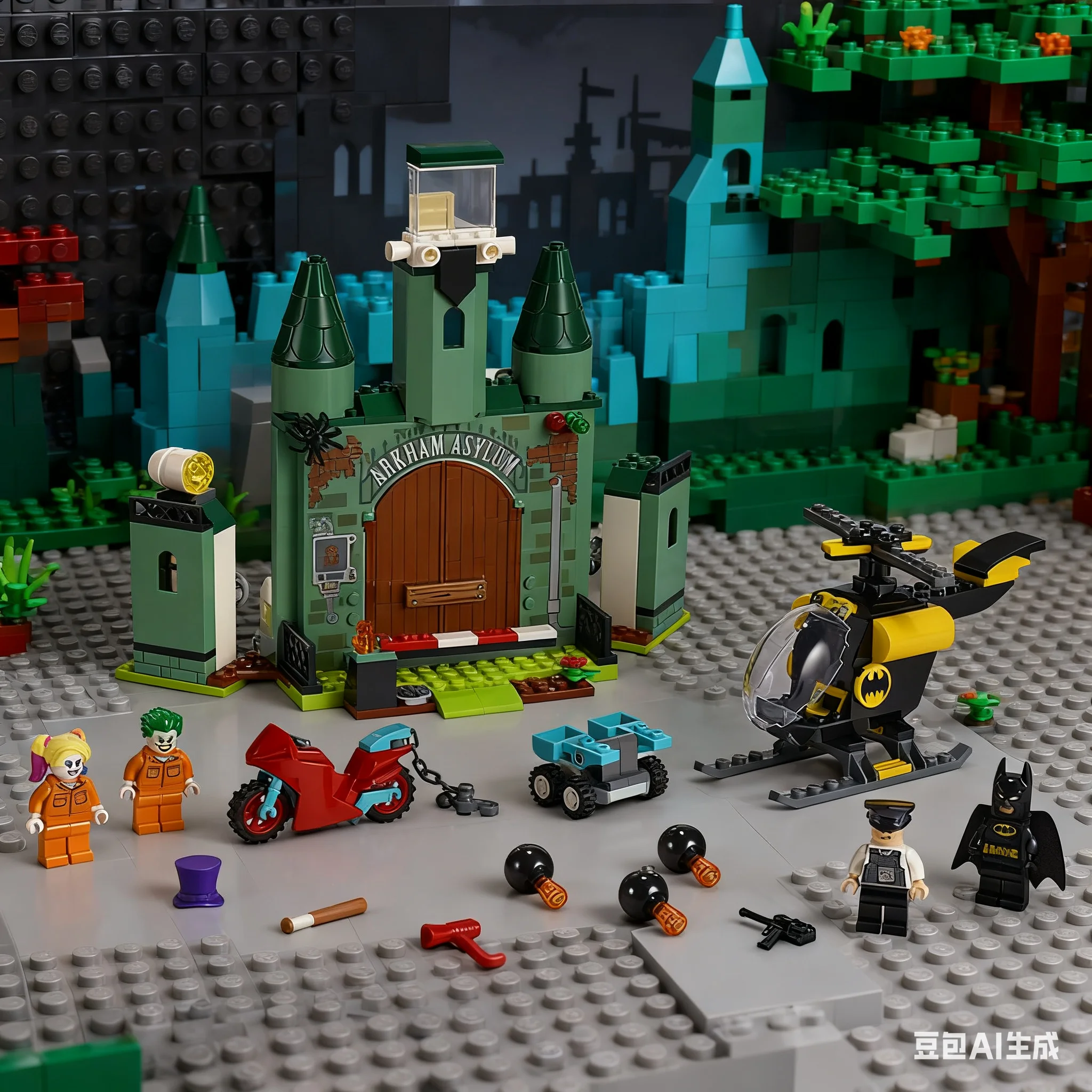 Lego bouwstenen 76138 Batman: The Joker Escape jongens en meisjes bouwen en monteren blokken kinderspeelgoedcadeaus