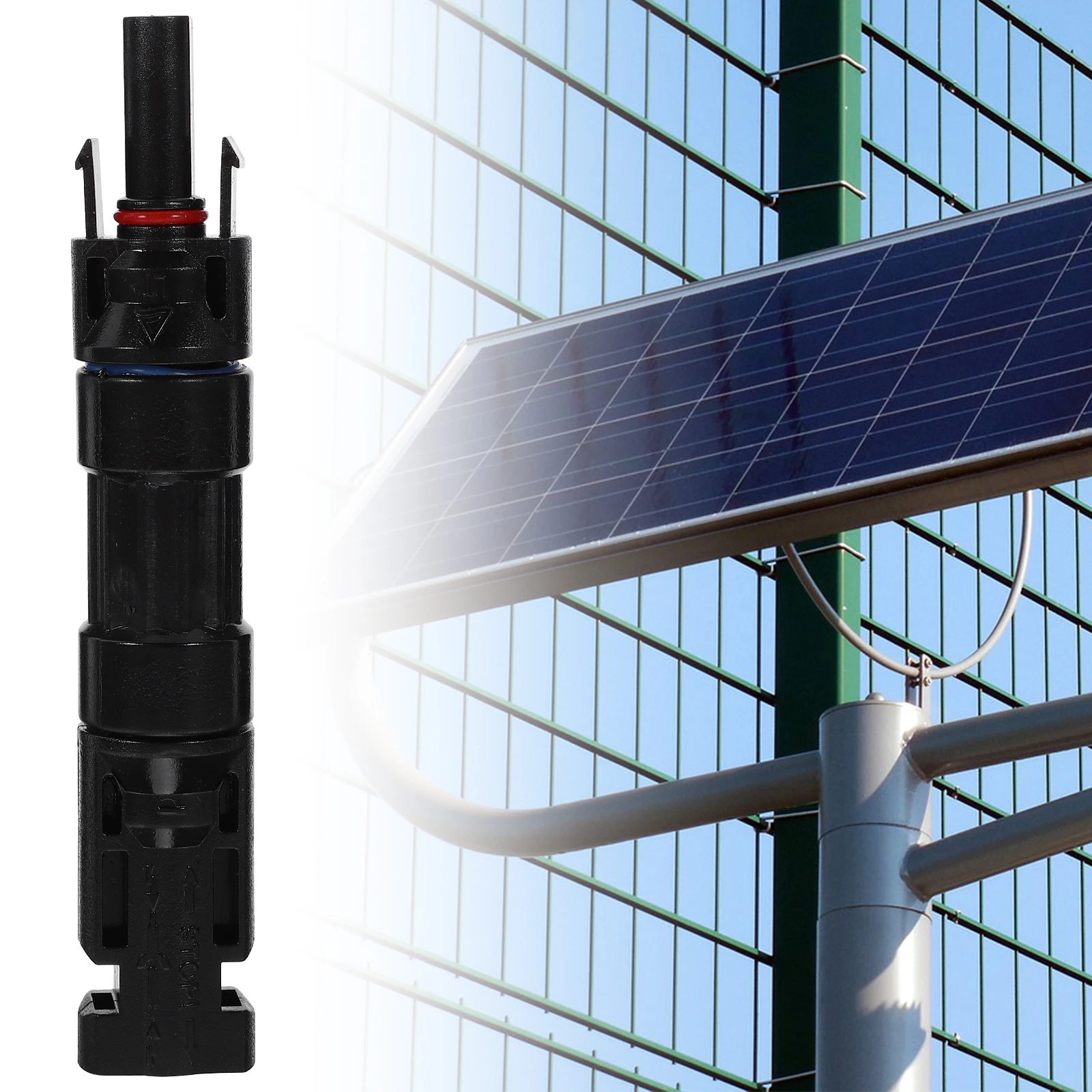 

4 PCS Photovoltaic Connector Solar Panel Cable Waterproof Quick Connection Fuse Holder Black Terminal Anti Aging