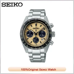 New SEIKO Automatic Mechanical Watch Panda Di Three Eyed WatchPlate Chronograph Complete Calendar SSC813P1 Men Wristwatches