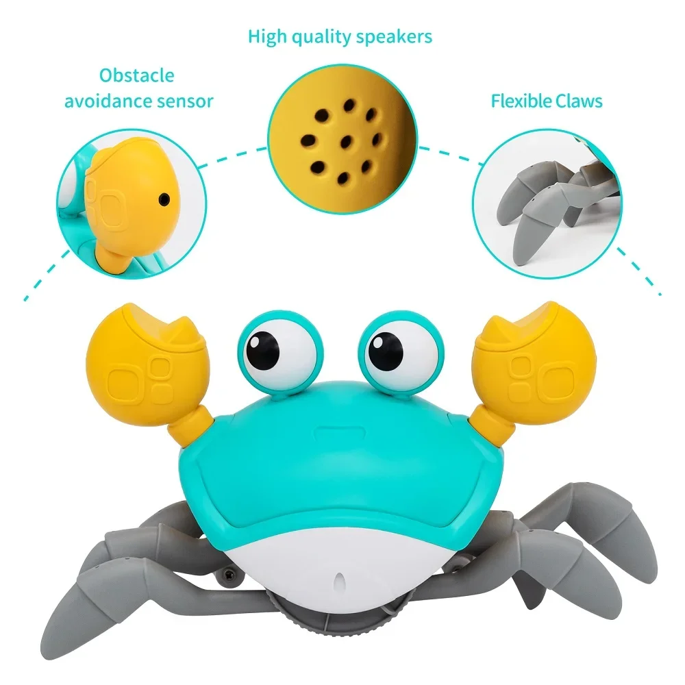 Kinderen Inductie Ontsnappen Krab Octopus Kruipspeelgoed Baby Elektronische huisdieren Muzikaal speelgoed Peuter Bewegend Vermijd obstakels Speelgoed Geen batterij