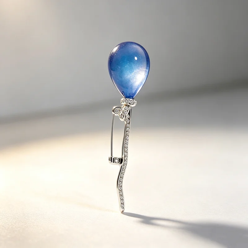 Embroidery Bali - Broche Ballon Saphir Bleu Exquis, Tendance