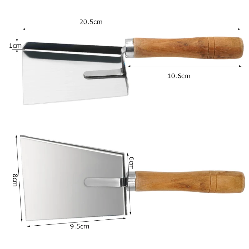 1PC Apicoltura Pala per polline in acciaio inossidabile Estrattore di miele pulito Alveare piatto Raschietto pulito Attrezzatura Apicoltore