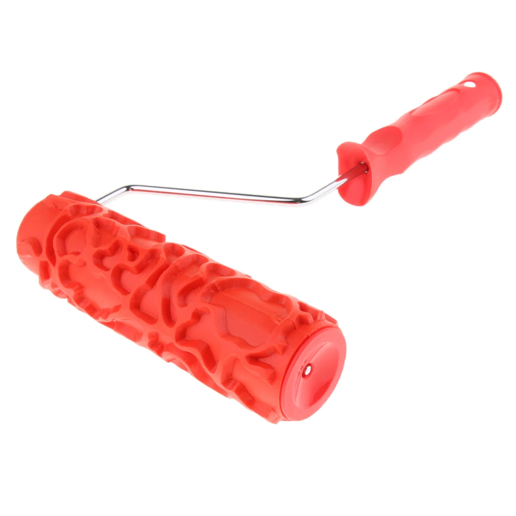 

7" Brick Wall Pattern Embossed Painting Roller Brush with Handle