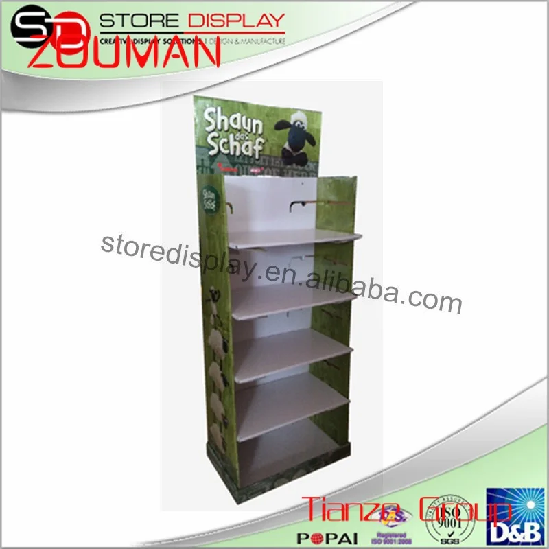 Custom , Paper Display Stands in Store , 4C Offset Printing Shelf for Plush Toy , POS Gifts Displayer with 5 Cells for Shop reta