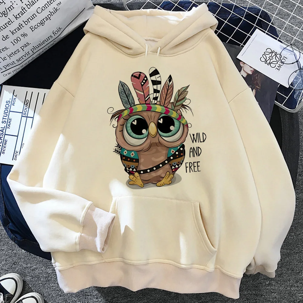 Coruja hoodie kawaii estampado confortável design impresso menina pulôver hoddie designer streetwear y2k jovem