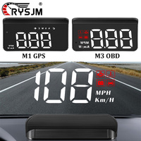 M3 Auto OBD2 HUD M1 GPS Head-Up Display Projection Speedometer Alarm Projector Display Digital Speed Car Accessories Glass HUD