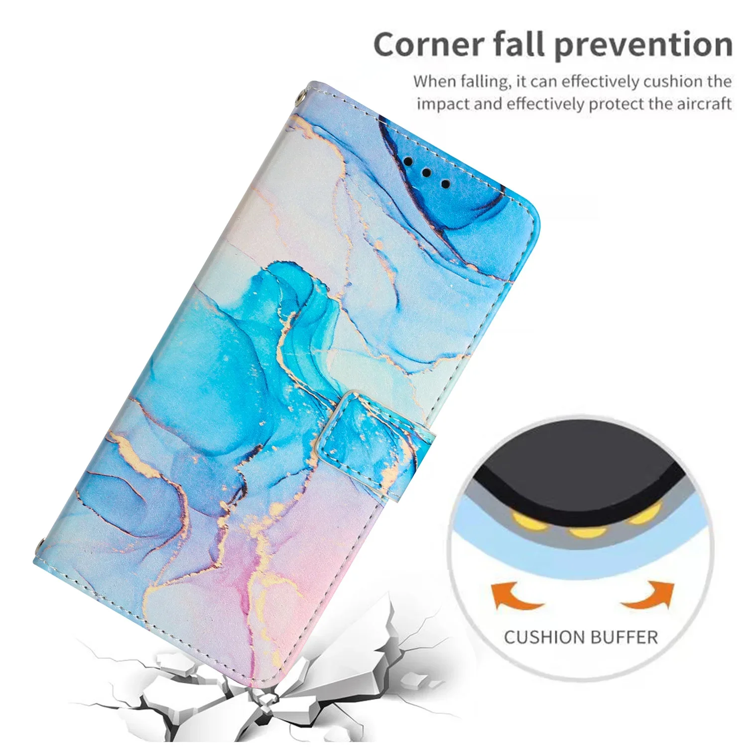 Luxury Marble Flip Leather Case for IPhone 15 Pro Max 14 Plus 13 12 11 8 7 Se 2022 Wallet Kickstand Cards Solt Book Cover Fundas