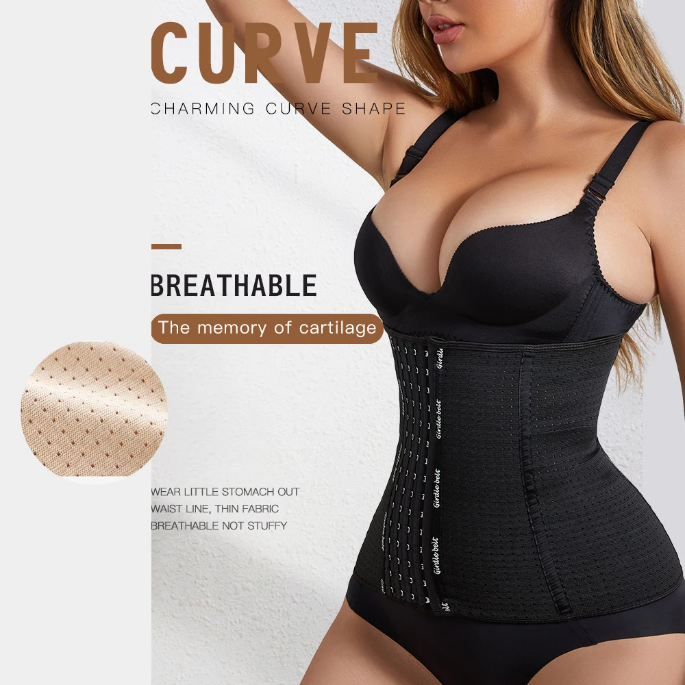 Waist Trainer Slimming Belt Tummy Trimmer for Women Firm Waist Support Belt Fitness Waist Cincher with 4 Hooks