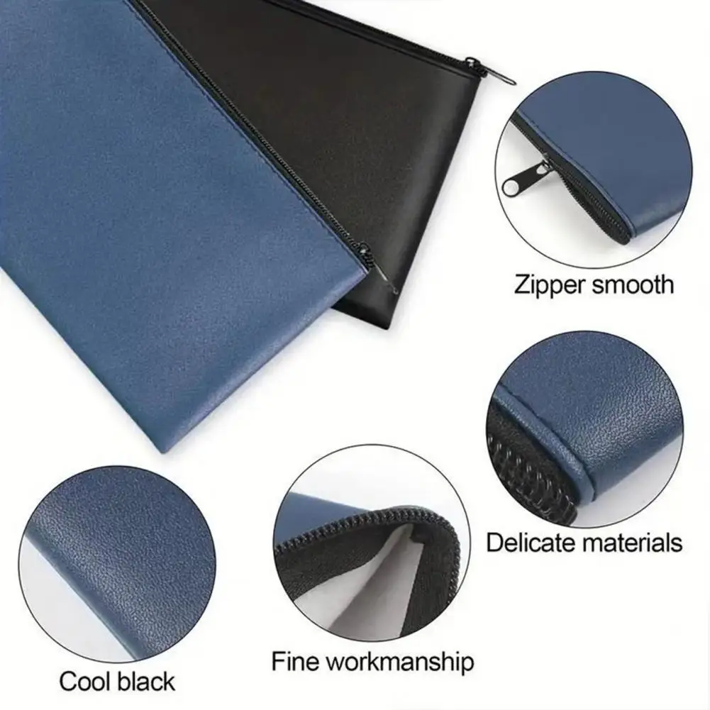 Пенал из искусственной кожи на молнии, чехол для ручки для денег, безопасная банковская сумка, кошелек для монет, купюр, чеков, счетов, косметические инструменты