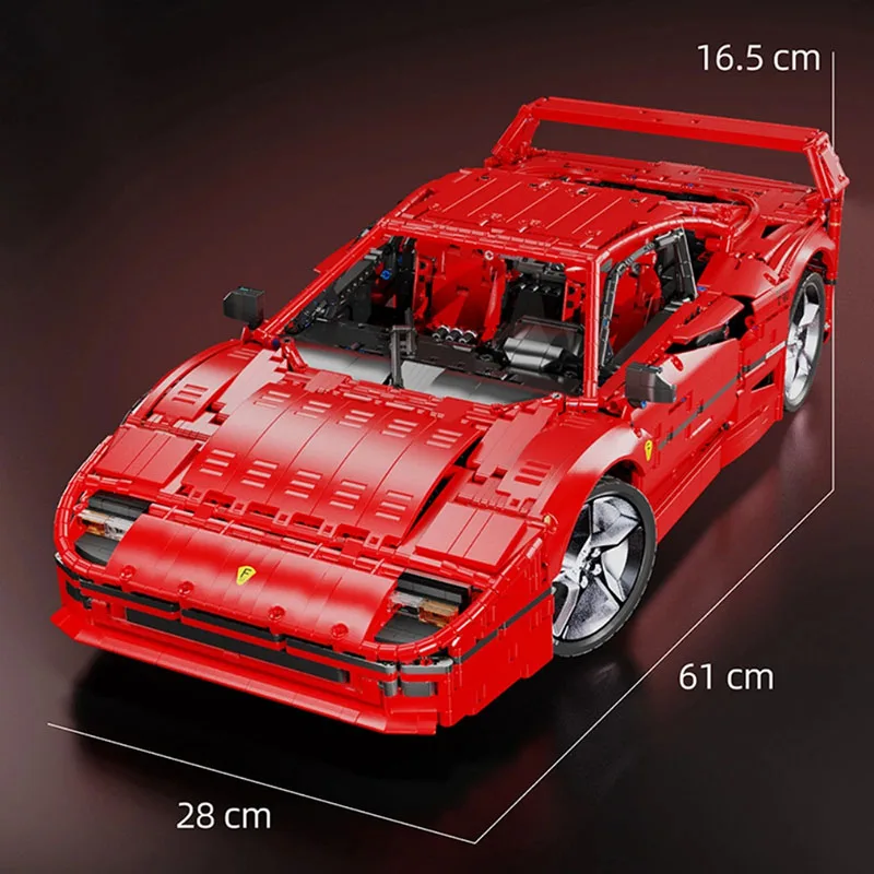 4026PCS Technische X001 Rode Super SportsCar F40 Model MOC-140629 Classic Racing Assembly Bouwsteen DIY Monteren Speelgoed Kid gift