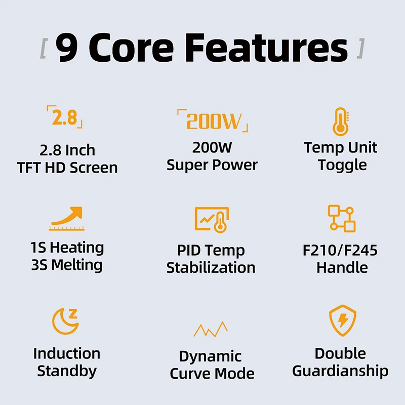 FNIRSI DWS-200 200W Power Repaid Heating Soldering Iron Staion C210 C245 Solder Iron Handle Electronic Welding Rework Station