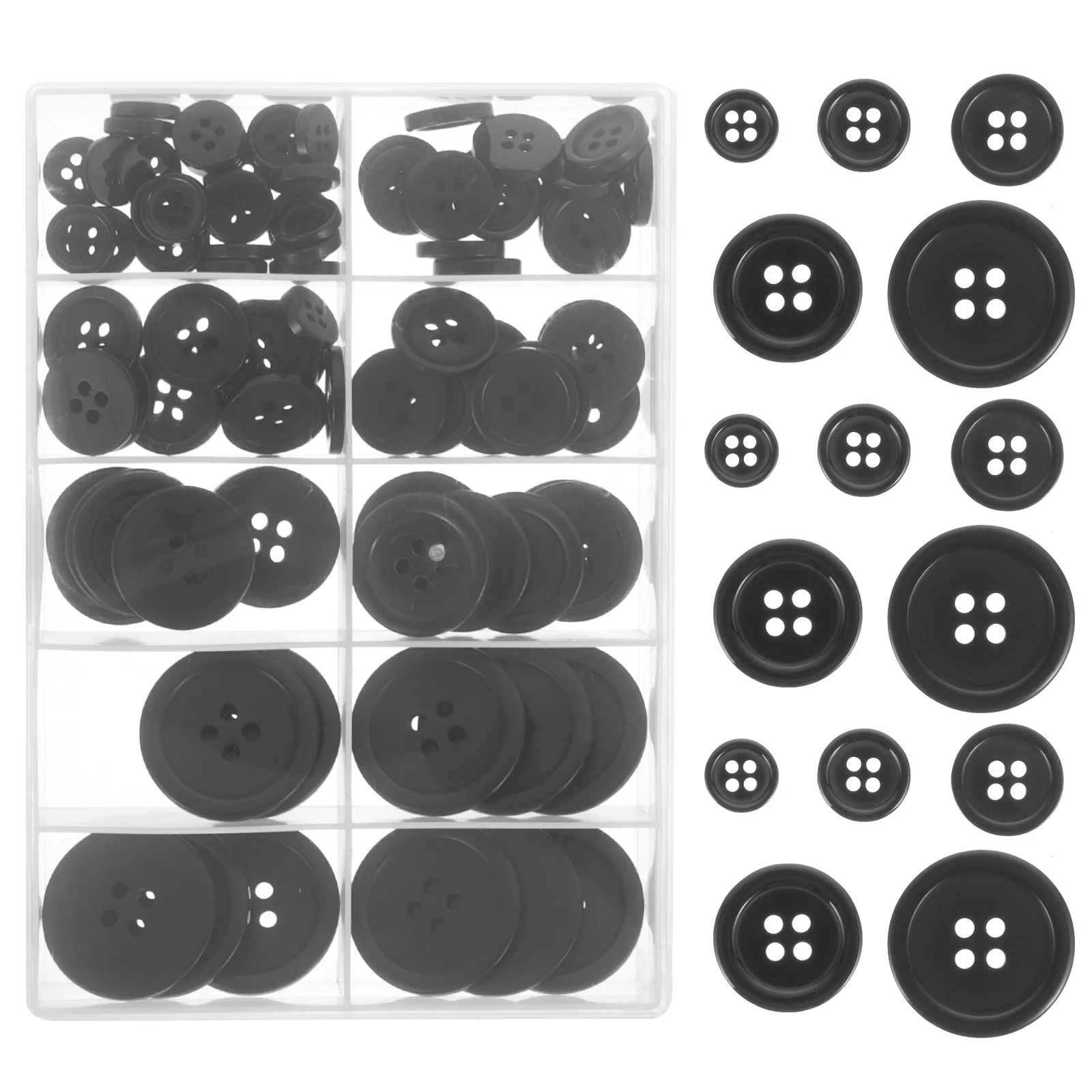 

Black Round Resin Buttons Four Hole Sewing Set for Men Suit Coat Shirt Jacket DIY Clothing Decoration Fasteners Supply