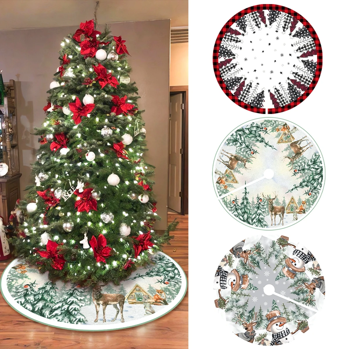 

Christmas Tree Skirt Merry Christmas Decoration for Home 2024 Cristmas Tree Skirt Xmas Ornament Navidad Natal New Year Gift 2025