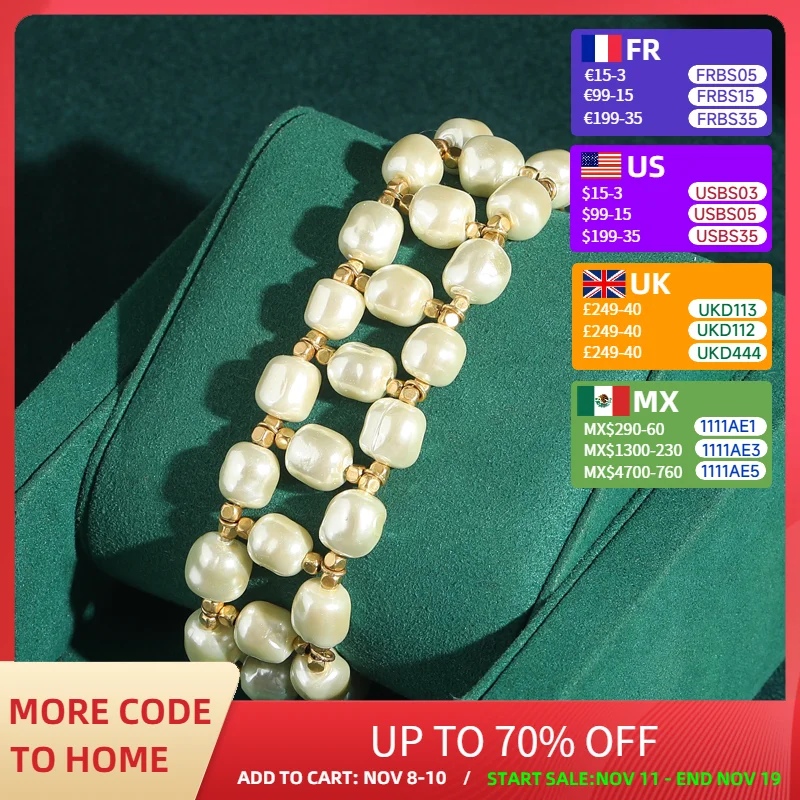 

Vintage Weave Wrap Pearl Bracelets For Women 18k Gold Color Luxury Designers Jewelry Wedding Bangle Bride Girlfriend Gift 2025