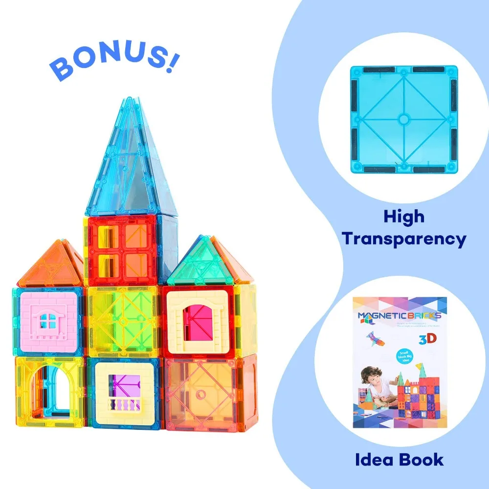 Blocchi magnetici Magneti educativi STEM Giocattoli per bambini Set di costruzioni di design di compleanno Regali per bambini Giocattolo magnetico