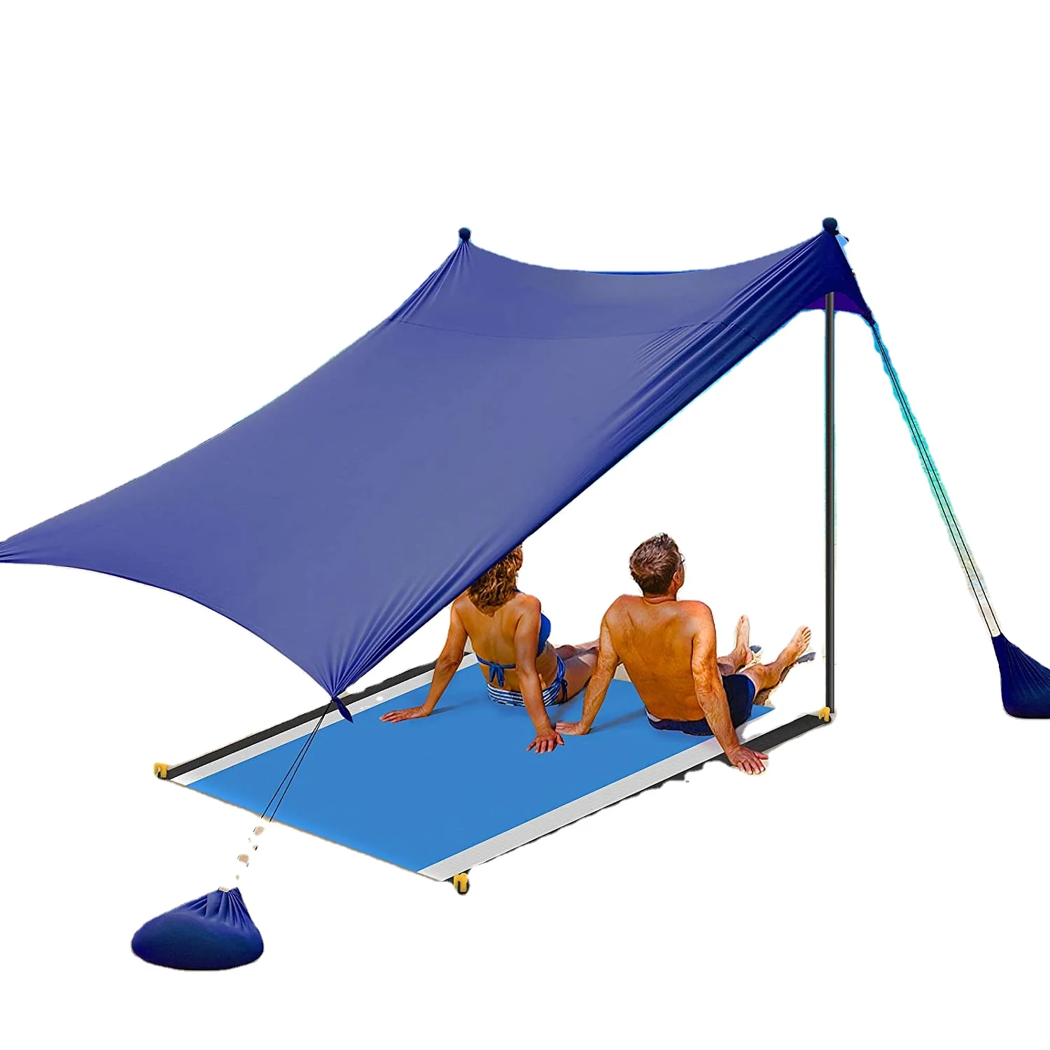 

Beach Sunshades Shade Sun Shelter Beach Outdoor Nylon Soft Tarp Camping Sunshades with Aluminum Alloy Rod