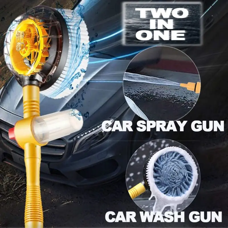 2 In 1 car Wash Brush Car Cleaning Kit 360° Spin Car Mop Microfiber Car Cleaning Brush Detachable & Extendable Scrub Brush