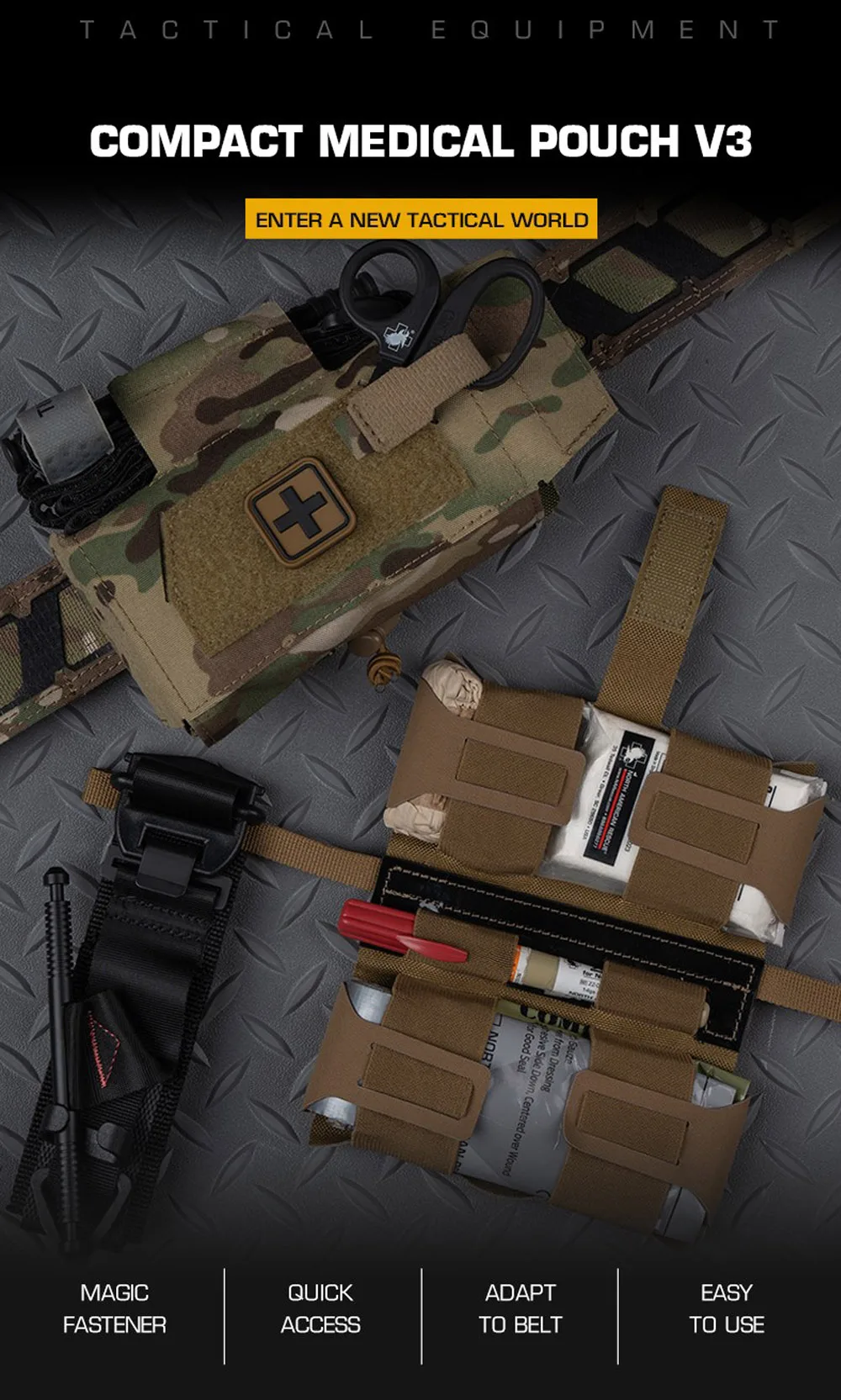 Taktische Tasche Agilit Style MD2 Compact Trauma Kit IFAK Medizinische Erste-Hilfe-Pack Überlebensausrüstung Aufbewahrung für Outdoor-Jagdcamping – Detail 1