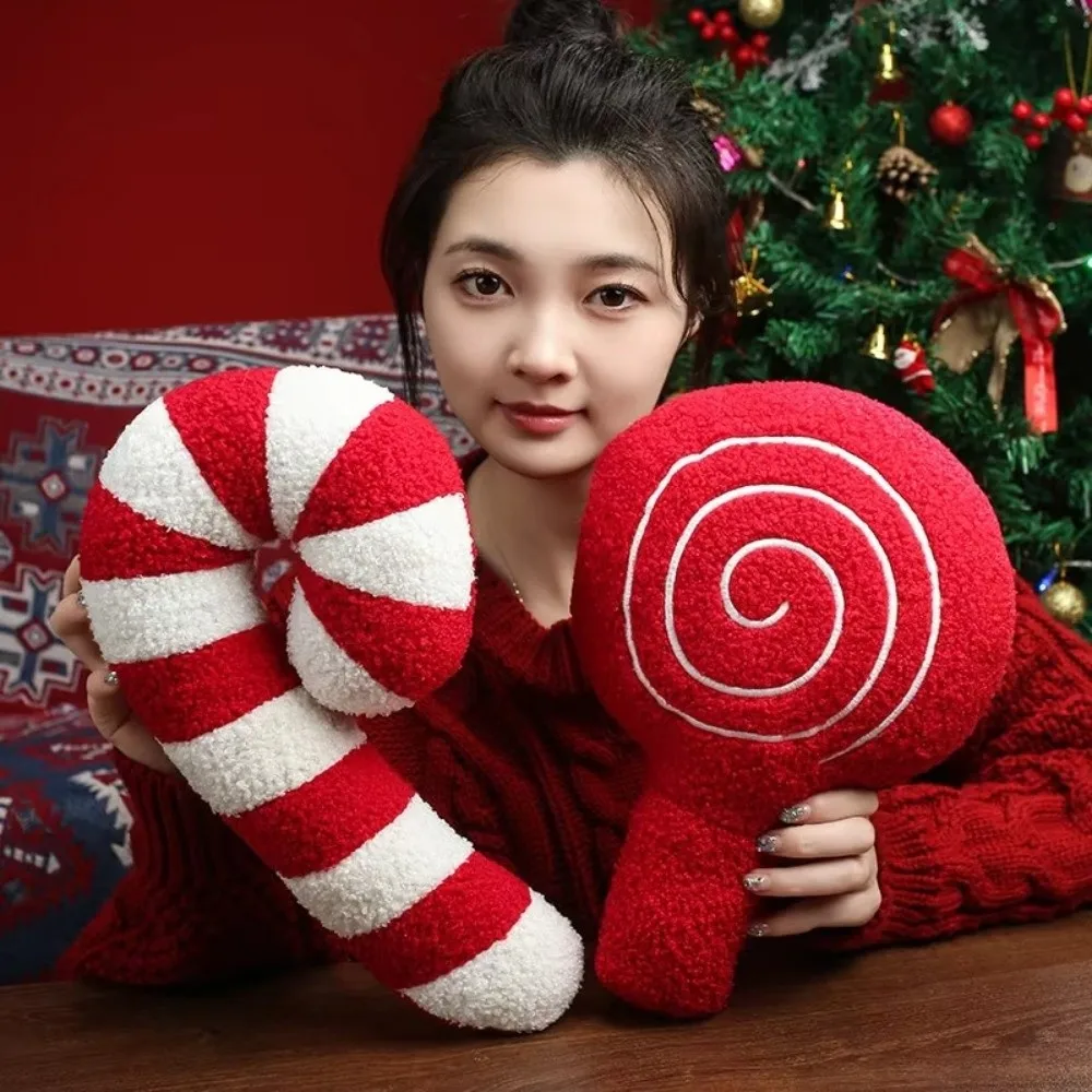 New Soft Christmas Cartoon Pillow Candy Living Room Sofa Cushions Crutch Red Winter Pillow Christmas