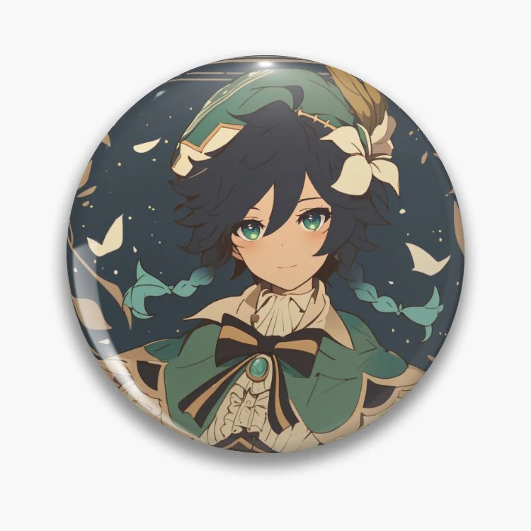 Figure Venti Jean HD Anime Brooch Bag Clothing Hat Badge Accessories Jewelry Gifts