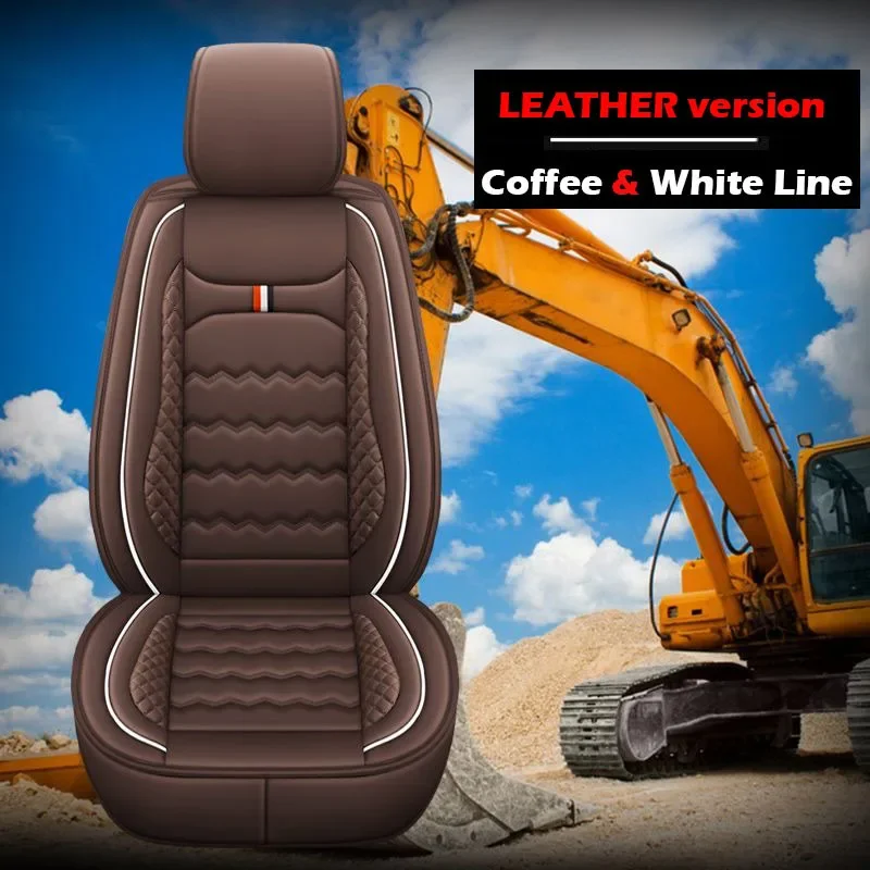 Car Digger Excavator Seat Cover Cushion Ice Silk&Leather Wear-resistan Protector For HITACHI DOOSAN CAT JCB LGCE Liugong Shanmon