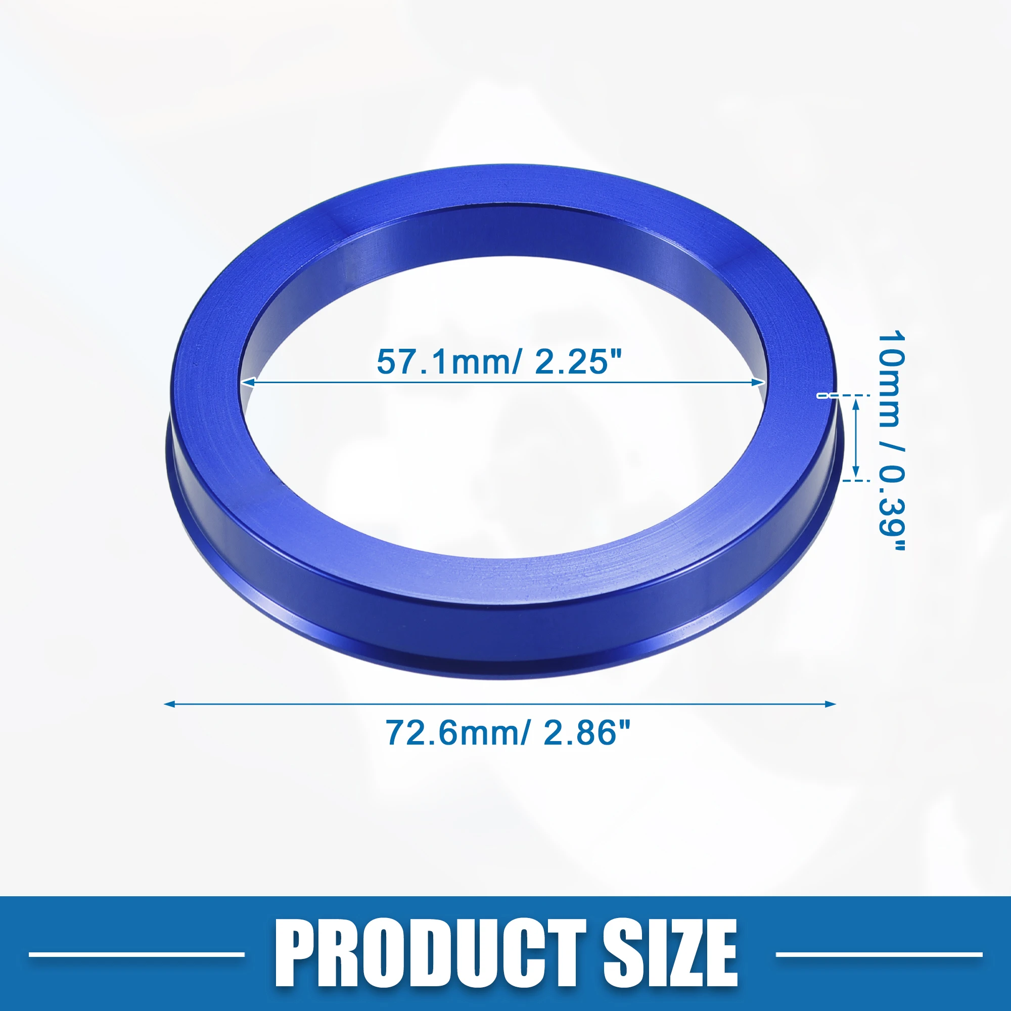 UXCELL 4pcs OD 72.6mm 73.1mm to ID 57.1mm 60.1mm 67.1mm 65.1mm Car Tire Centering Hub Centric Rings Wheel Bore Center Blue