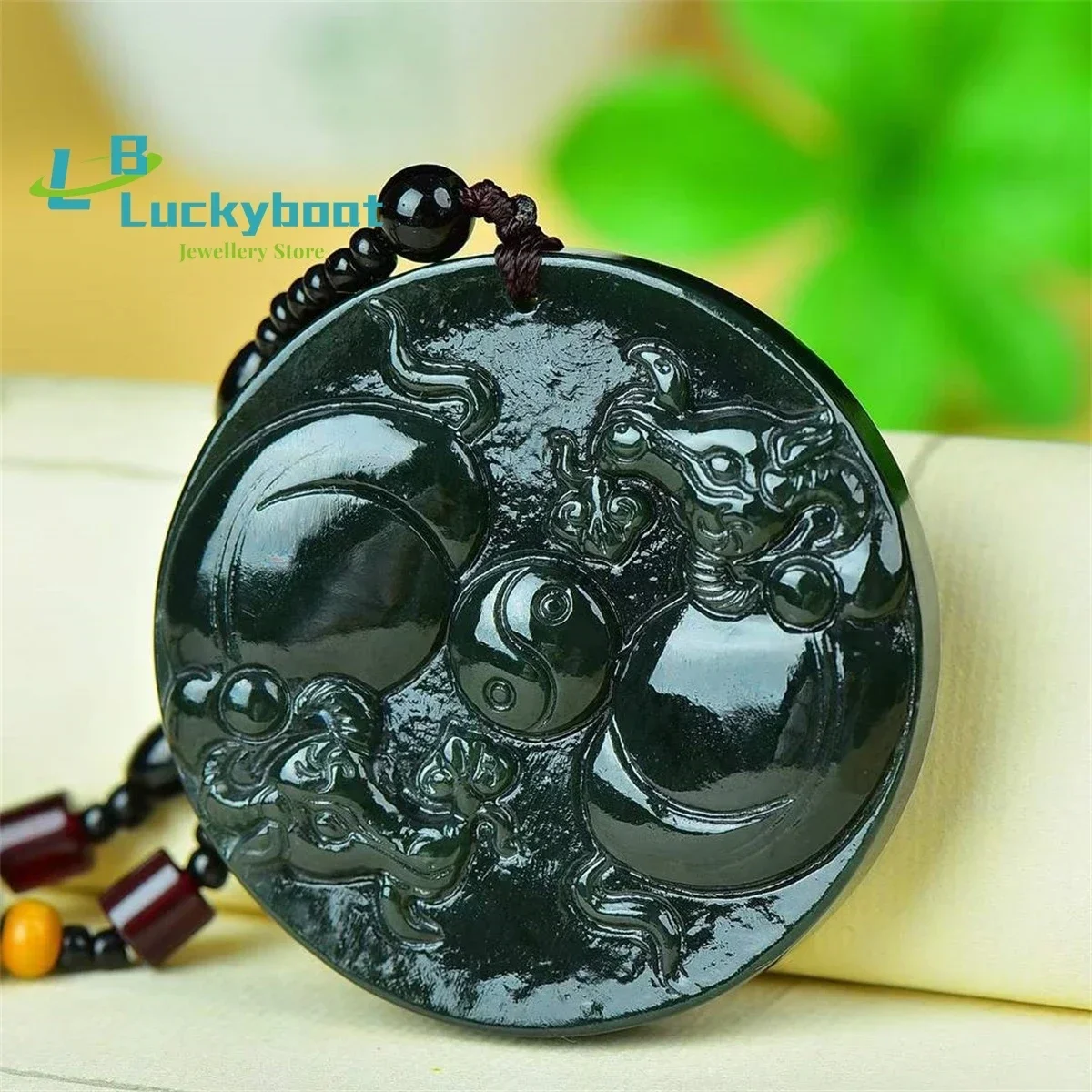 Natural Hotan Jade Turn the Tide Pendant Simple and Generous Personality Exquisite Fashion Versatile Men and Women