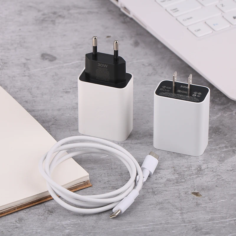 30W USB-C Charger for Pixel 7 6 Pro 6A PD Fast Wall Charging Adapter Compatible With USB-C Devices 100cm USB C to C Cable