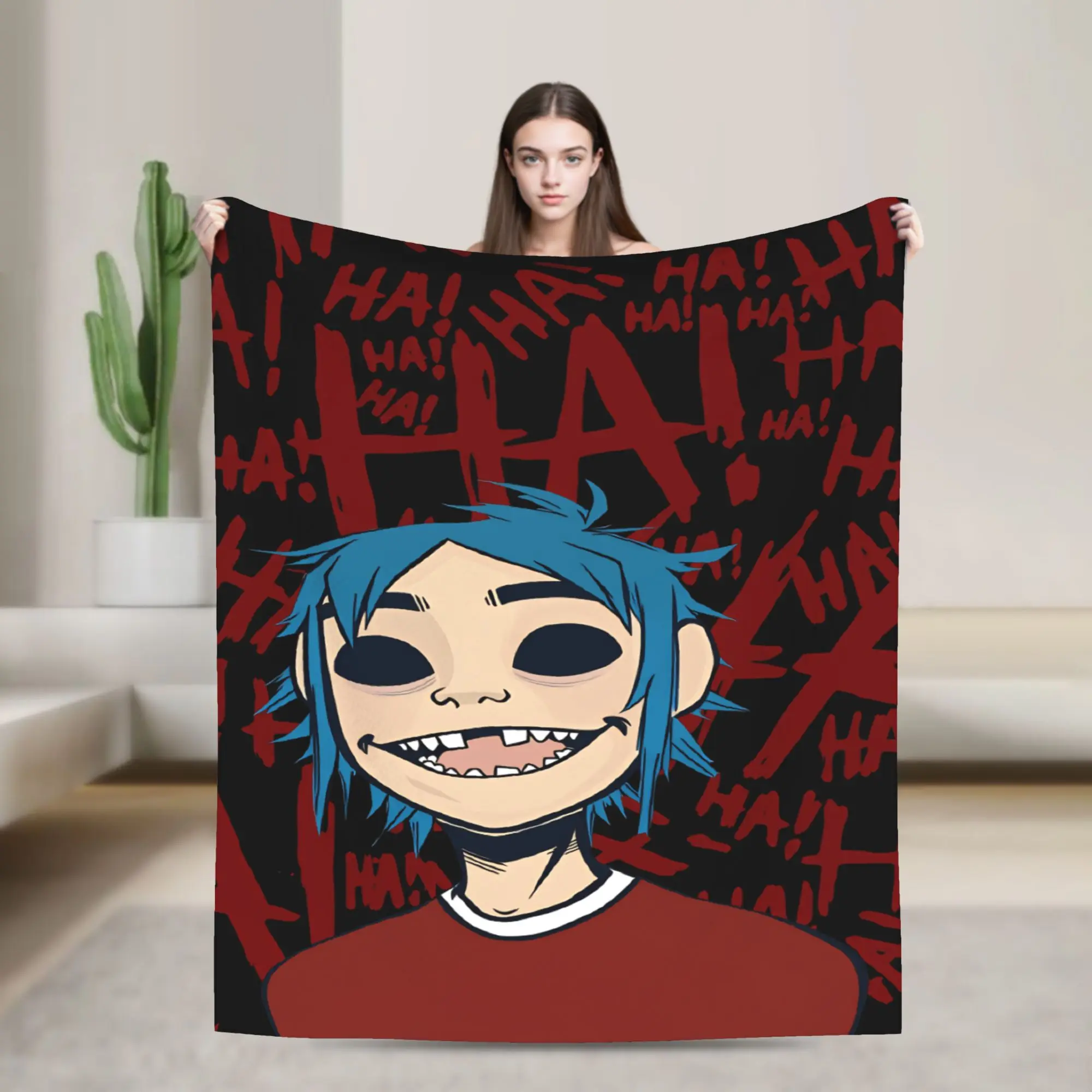 Music Bnad G-Gorillazs Throw Blanket Comfortable Graphic Blanket  For Couch Chair Travel Flannel Bedspread Bed Cover